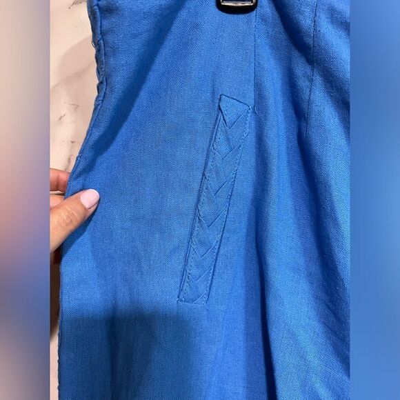 Jason Wu - Aqua Blue Linen Blend Braided
Trim Pants Sz 12 - Picture 2 of 12